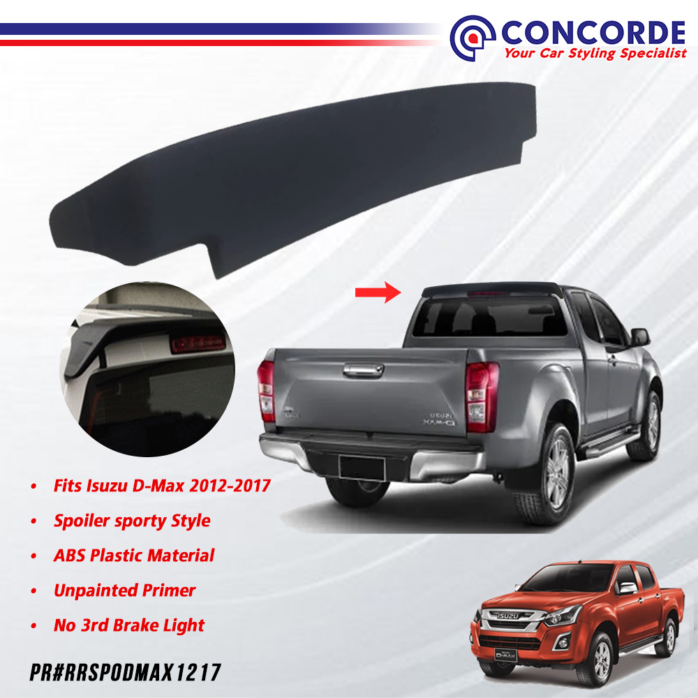 4X4 REAR SPOILER FOR ISUZU DMAX 2012-2017 MATTE BLACK 1P | Lazada PH