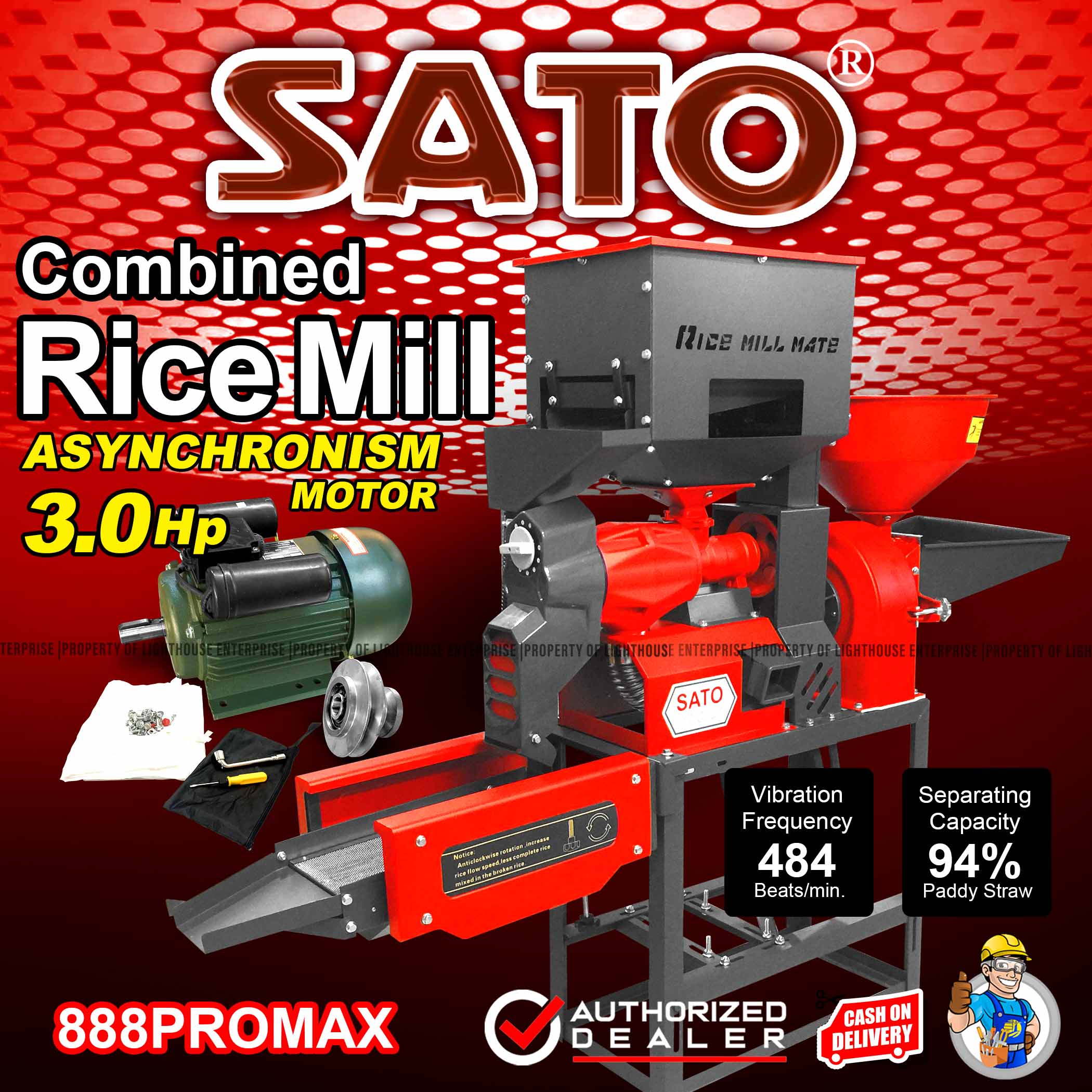 Buy AgriPro 3 HP Butterfly Combined Rice Mill Machine without