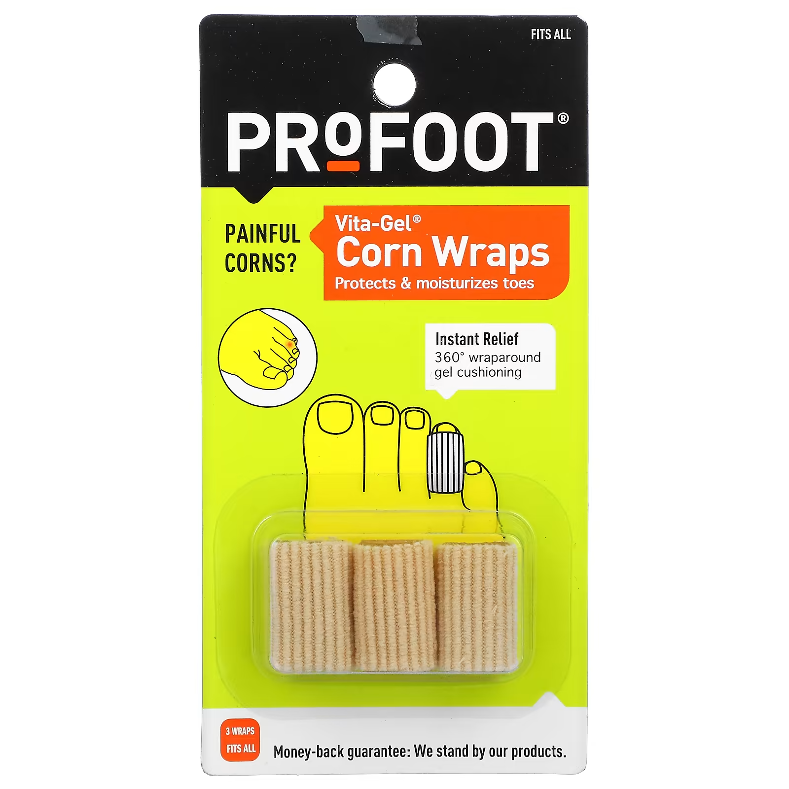 Profoot, VitaGel Corn Wraps, One Size Fits All, 3 Wraps Lazada PH