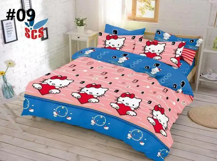 Bedsheet 4in1 Hello Kitty Double Size 54 140cm Lazada Ph