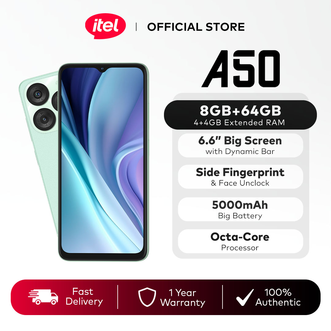 itel A50 RAM 8GB (4GB+4GB)+ROM 64GB | 6.6