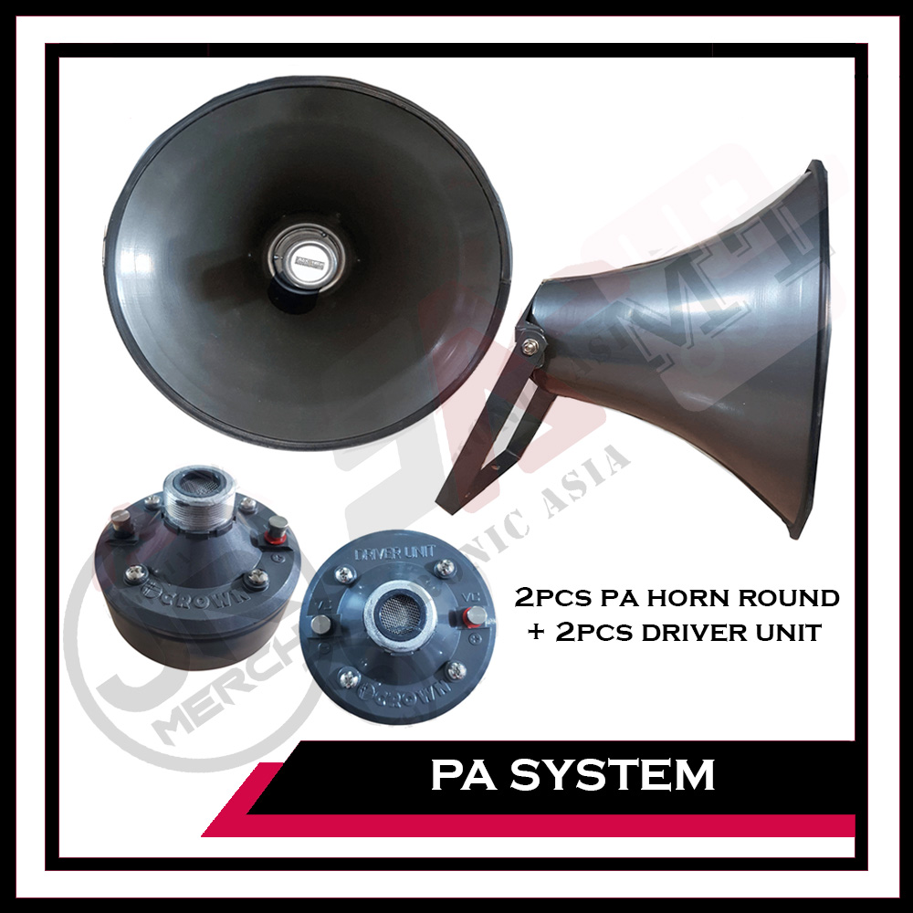 BUNDLE 50 Includes 2pcs Horn 16" Trompa Round + 2pcs Driver Unit