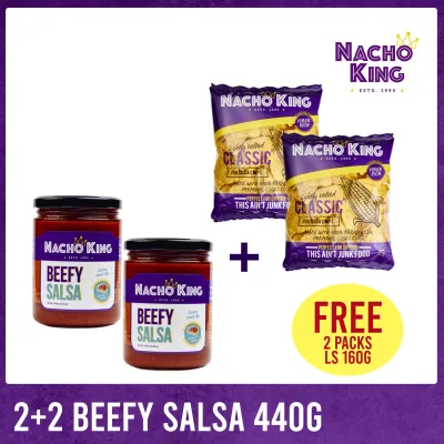 Nacho King 2+2 Beefy Salsa - Buy 2's Beefy Salsa FREE 2's Lightly Salted 160g