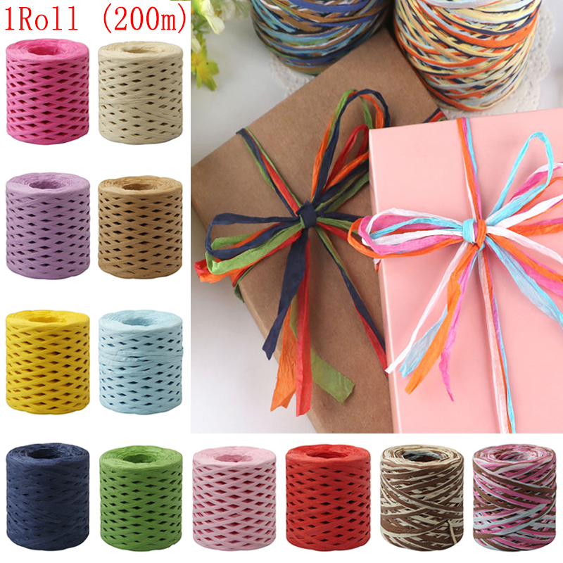 uw80 1 Roll Twine Cord Wrapping String Raffia Ribbon Paper Rope Baking