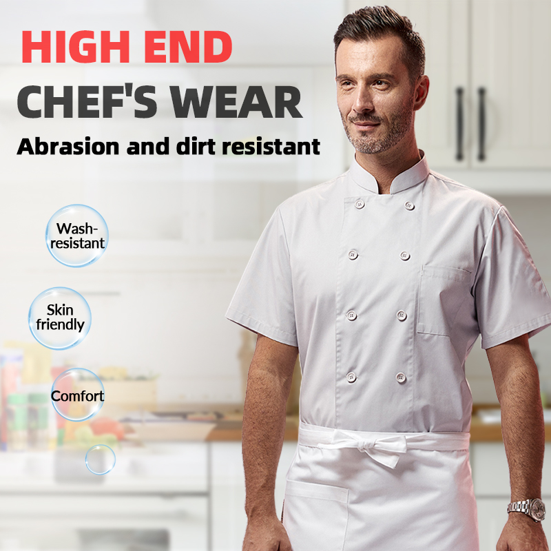 White Chef Uniform For Men ShortSleeved Chef Uniform For Women Chef