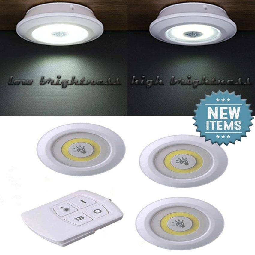 3 Pcs Round Led Light In A Set Remote, Battery Operated Led Ceiling Night Light Fixture With Remote