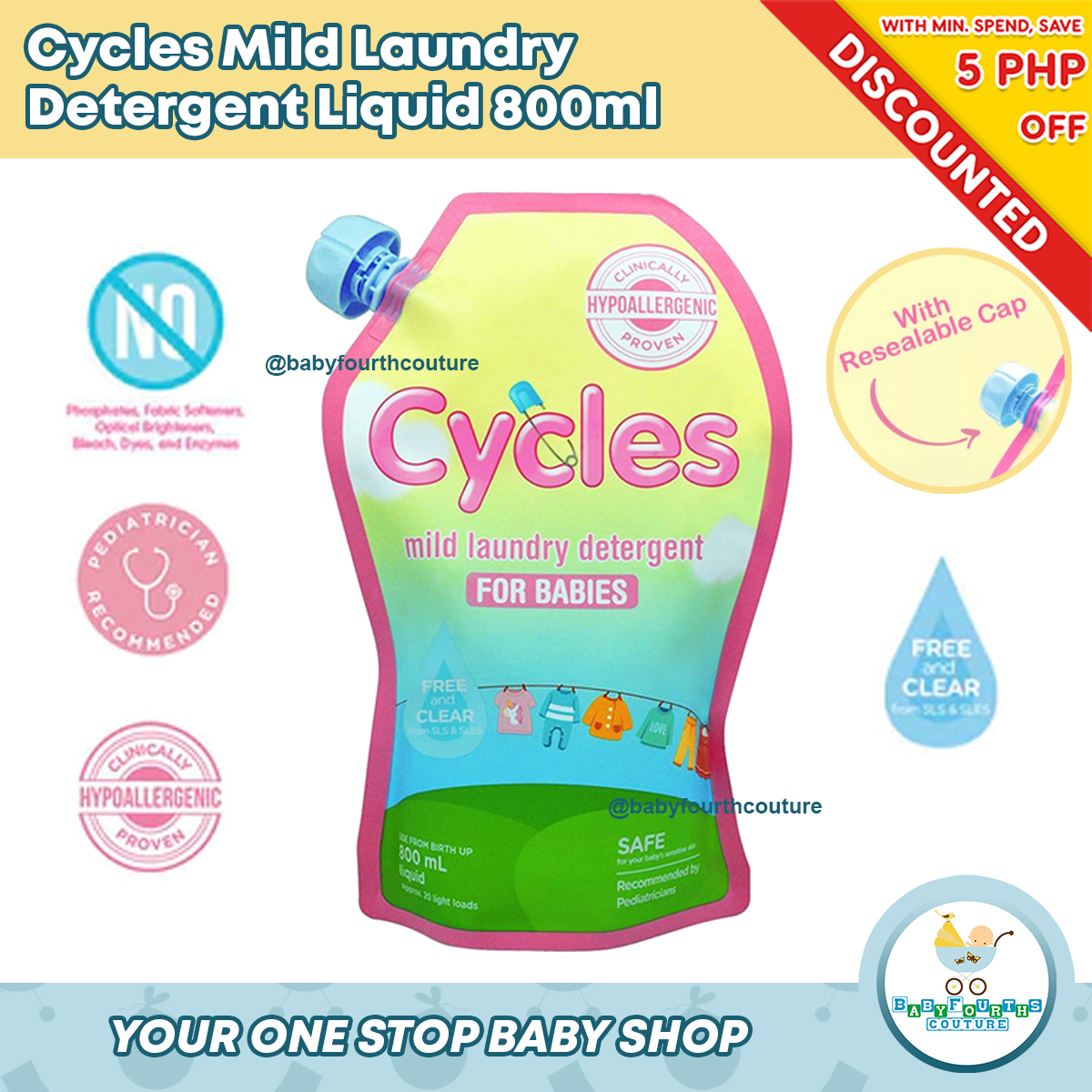 Cycles Mild Baby Laundry Detergent Liquid 800ml Lazada PH