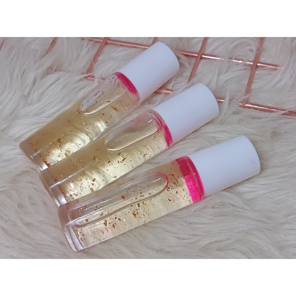 Magic Lip Gloss with Gold Flakes 10ML roller NO LABEL FOR REBRAND