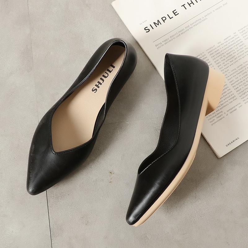 NEW Korean Pointed Toe Office Work Black Heels Shoes Women's cod ...