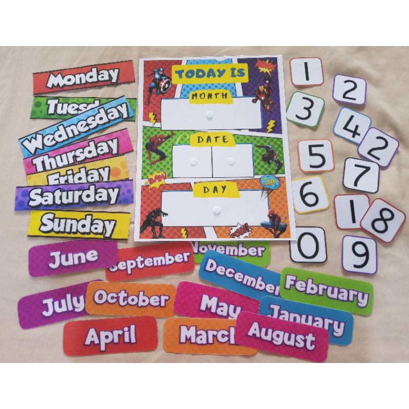 Calendar visual aids for ESL teachers velroghS | Lazada PH