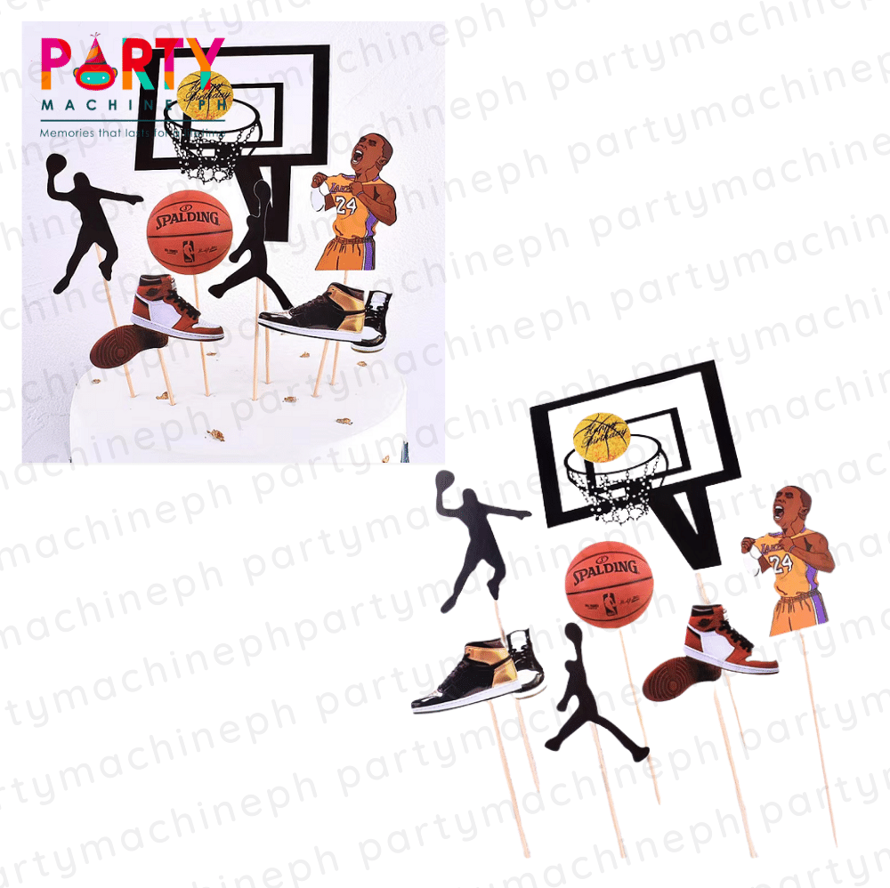 nba cake topper / basketball cake topper (set) / lakers basketball cake ...