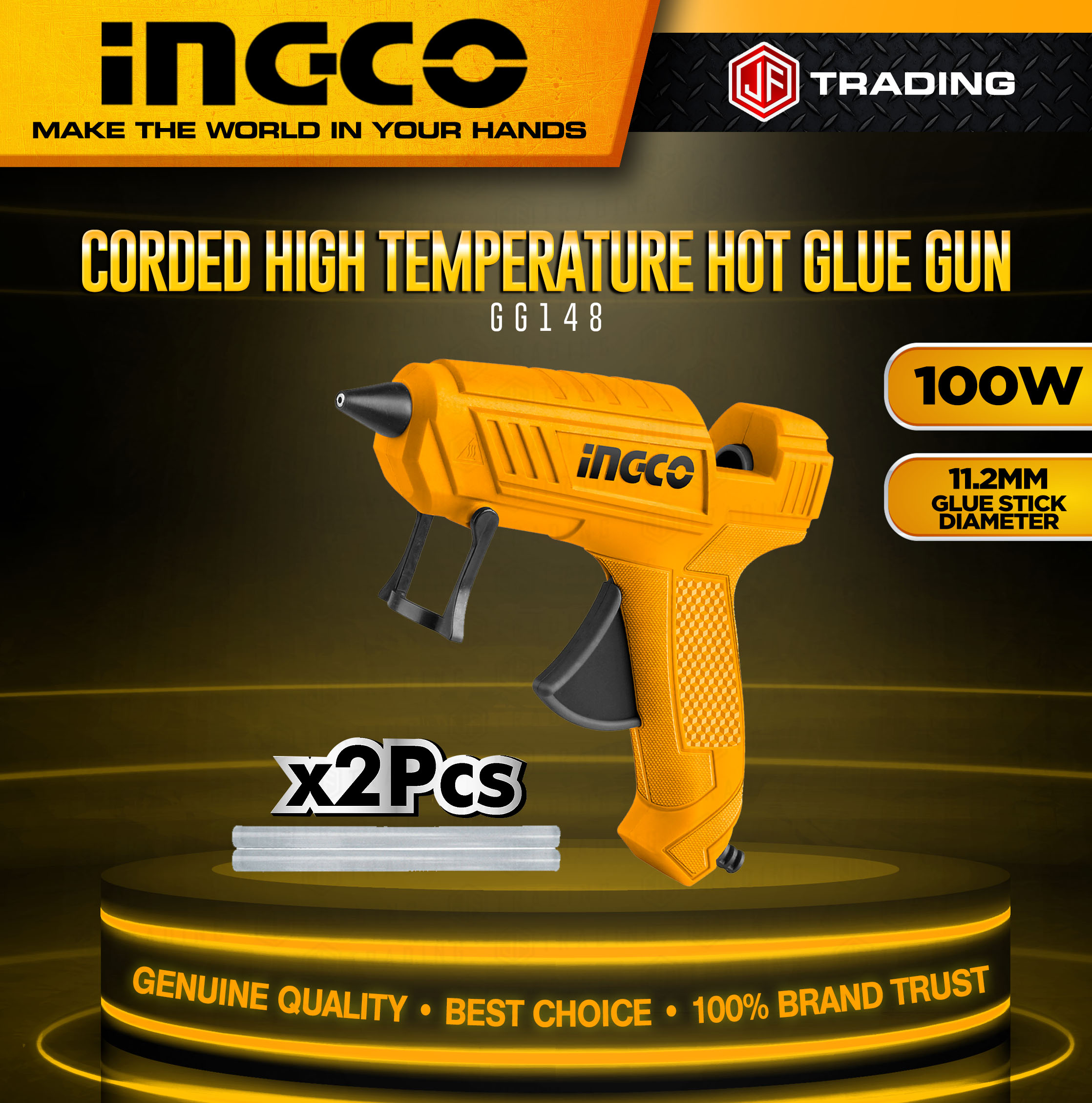 INGCO Corded High Temperature Hot Glue Gun Ø11.2mm GG148 Lazada PH