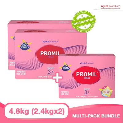 [VK] Wyeth Promil Four powdered milk drink for pre-schoolers over 3 years old bag in box 4.8kg + 1.8kg Pack (2.4kgx2 + 1.8kg)