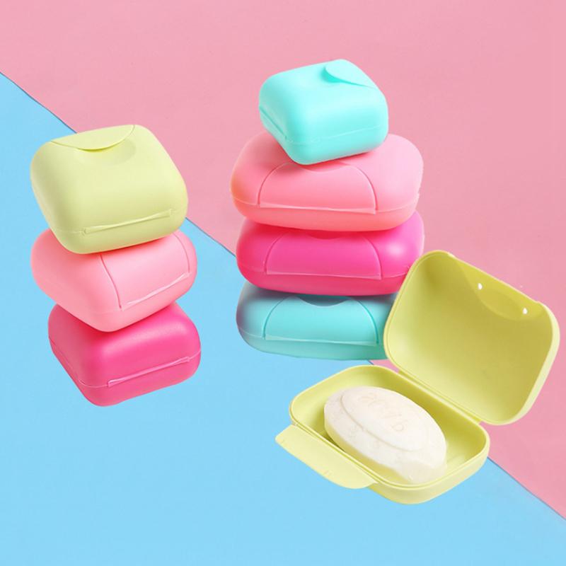 4 Pcs Portable Candy Color Soap Container Case Box Holder Organizer For