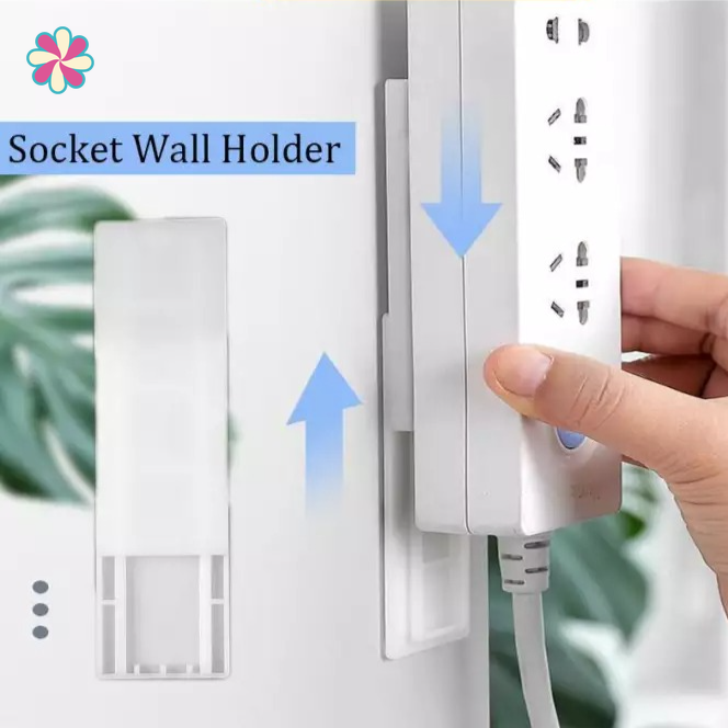 Seamless Socket Holder Punch-Free Plug Sticker Holder Wall Fixer Power Strip Holders Storage for Sockets Wall Holders Shelf Power Strip Holder Stand Holder