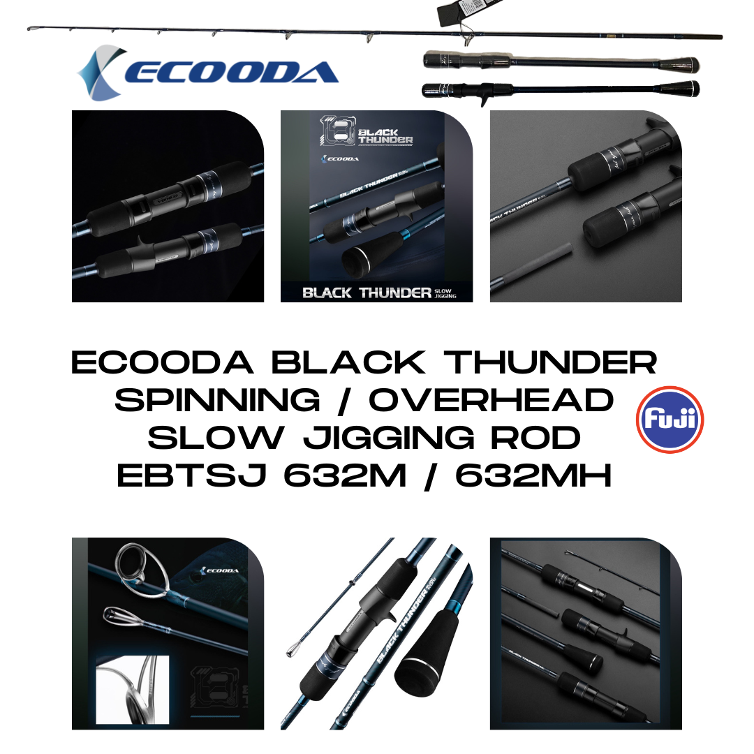 Ecooda Black Thunder Slow Jigging EBTSJ MEDIUM/ MED HEAVY 6'3 Spinning /  Overhead Rod