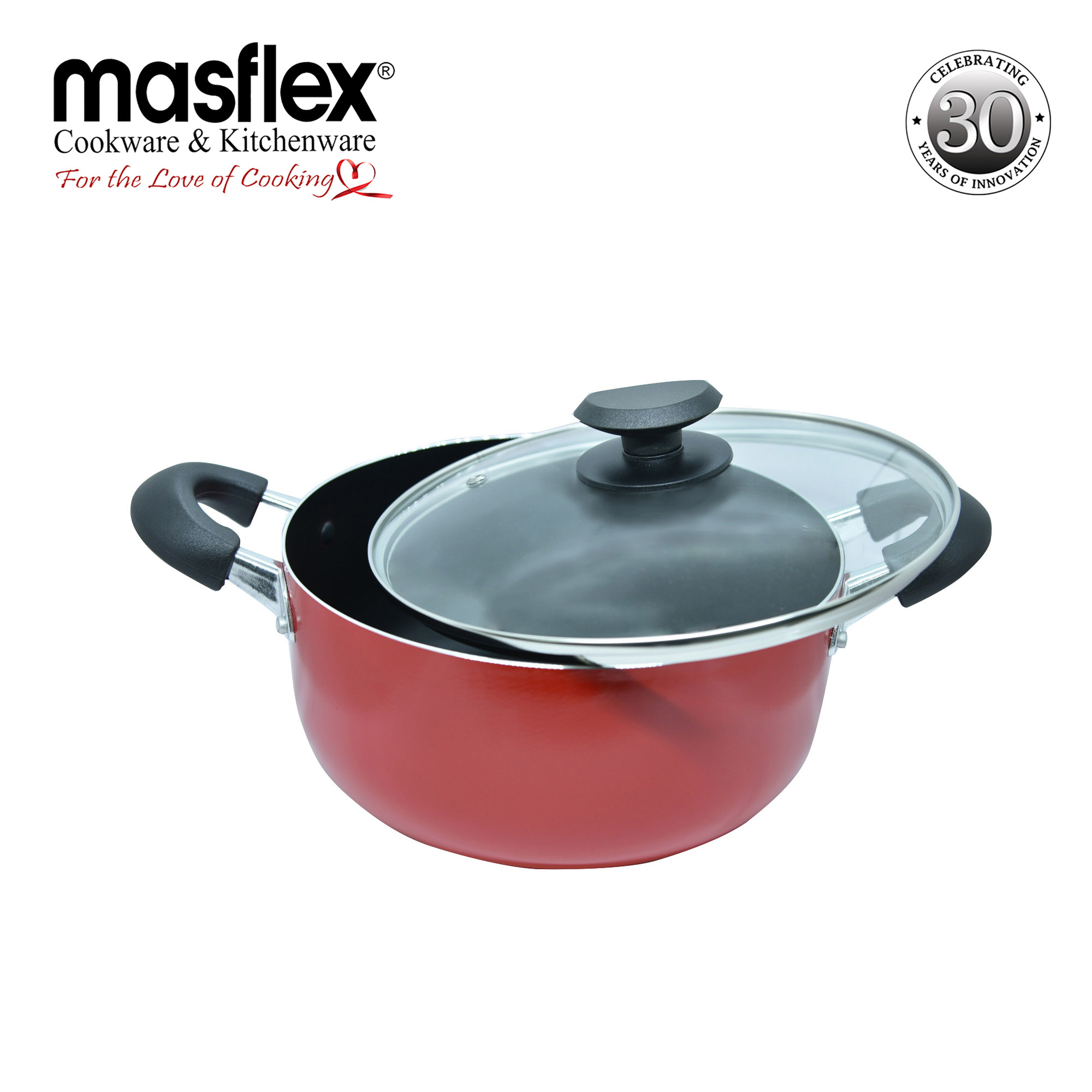 Masflex 20 Cm 2 Liter Capacity Aluminum Non Stick Dutch Oven With Glass Lid Induction Ready Suitable For All Stovetops L33 Cm X W20 Cm X H14 3 Cm Healthy Quality Cookware Lazada Ph