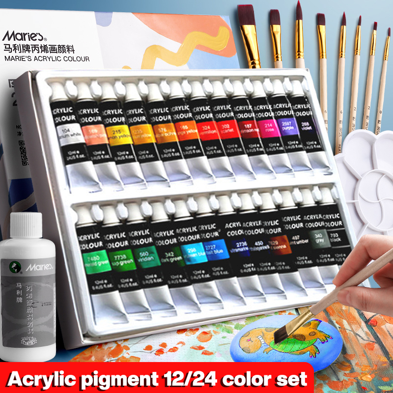 Professional Acrylic Paints Art Set 12/18/24/36 Colors 12ml Tubes Artist  Drawing Painting Pigment