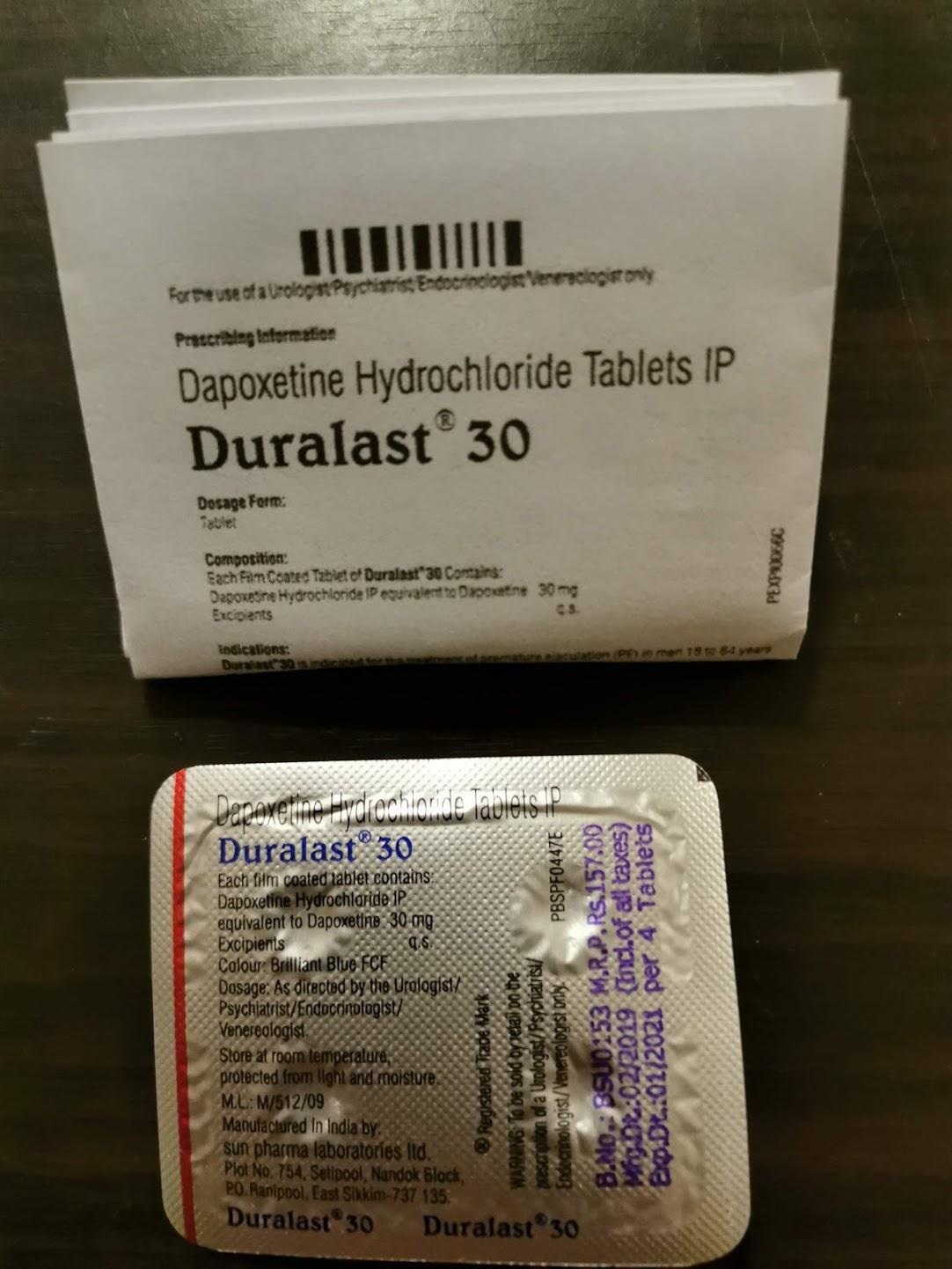 Male Sex Enhancer Duralast 30mg Dapoxetine Hydrochloride Review And Price 8407