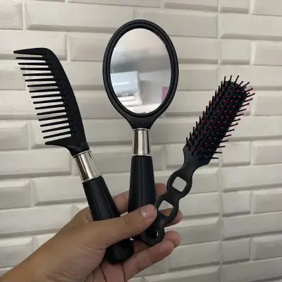 3IN1 COMB SET 3PCS /SALON HAIR COMB WITH MIRROR