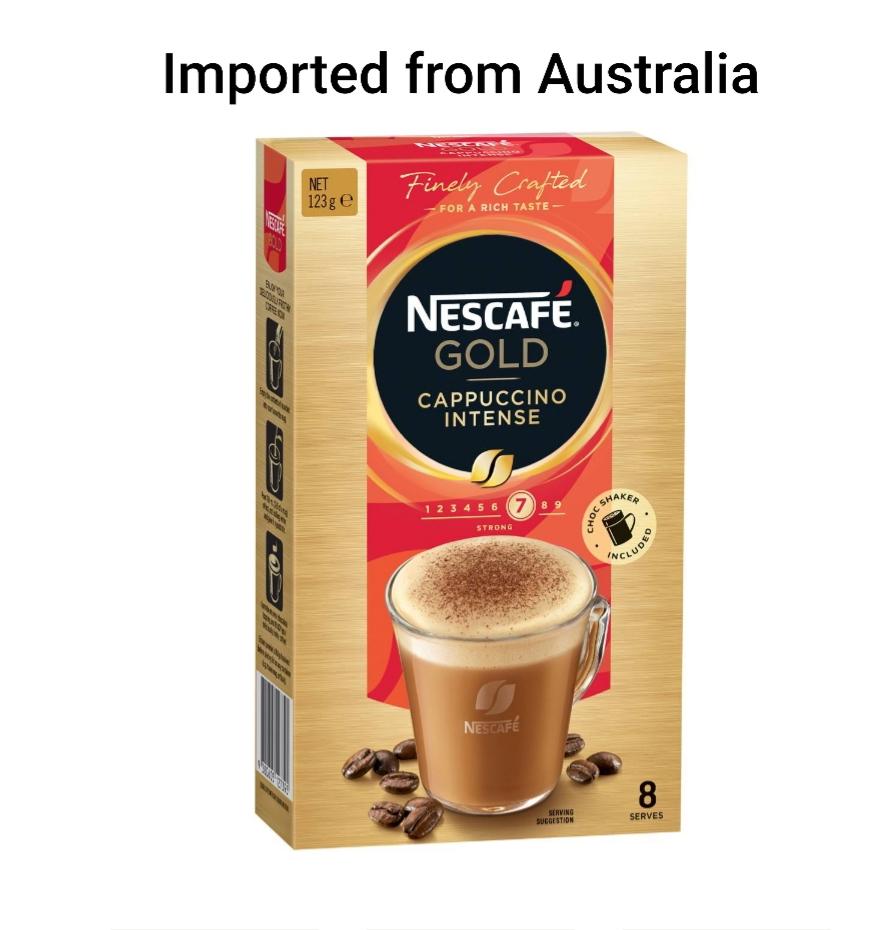 Nescafe Gold Coffee Sachets Cappuccino Intense 8 Pack. Made in ...