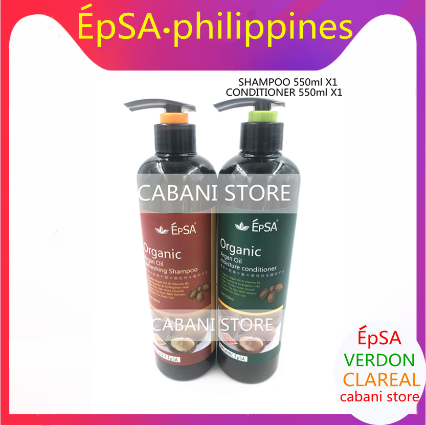 epsa argan oil sham and cond　550ml x 2 Epsa shampoo and conditioner Organic argan oil moisture