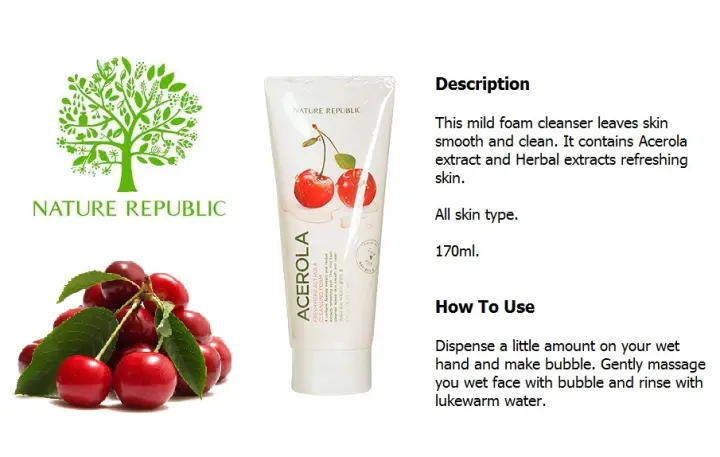 nature republic fresh herb acerola cleansing foam