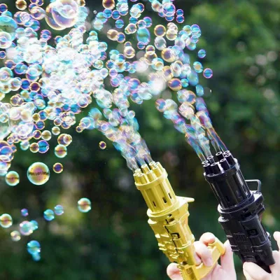 Electric Automatic Gatling Bubble Gun for Children Outdoor Toys