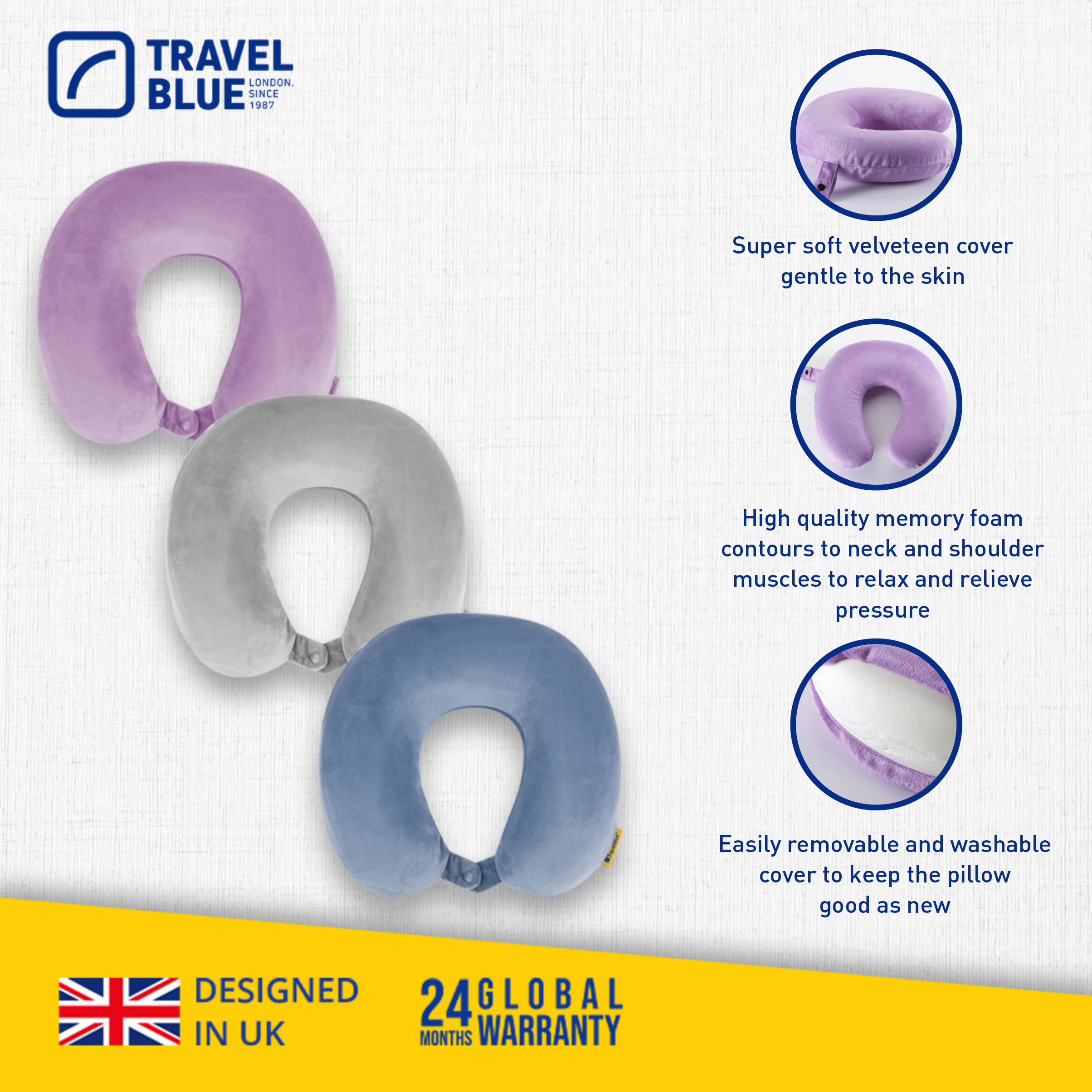 Travel blue neck pillow memory clearance foam