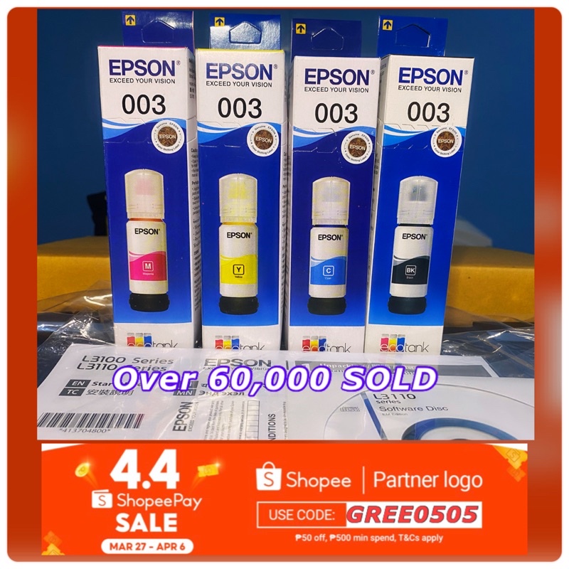 1 set Bk C Y M Ink Bottle Refill compatible for Printers L3110 L3150 L5190 Lazada PH