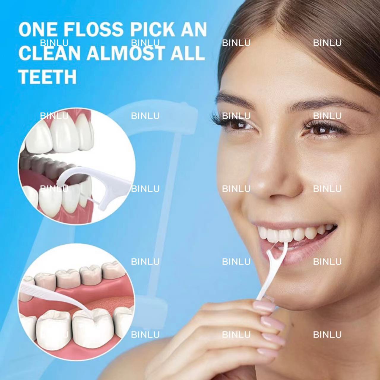 50pcs Dental floss stick,toothpicks,reusable floss picks,toothbrush