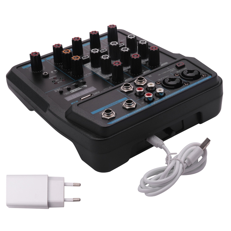 Audio Mixer 4Channel USB Audio Interface Audio Mixer, DJ Sound