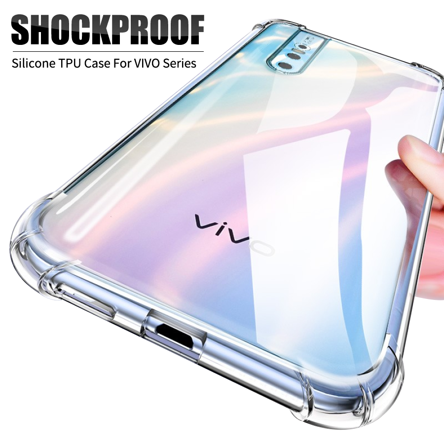Bốn góc chống rơi trường hợp điện thoại Cho VIVO V5 V7 V9 V11i V15 V17 V25 V25e V27e V29e V29 V30 V21 Pro V19 Neo S1 Pro Y11 Y12 Y15 Y17 Y15a Y15s Y16 Y02 Y02s Y21s Y21t Y33s Y36 Y73 Y19 Y52 Y12S Y1S Y71 Y72 Y81i Y91i Y91C Y20s Y20i