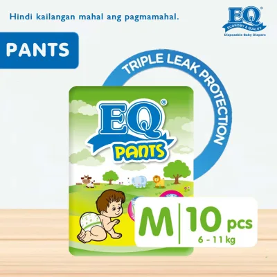 EQ Pants Budget Pack Medium (6-11kg) - 10 pcs x 1 (10 pcs) - Diaper Pants