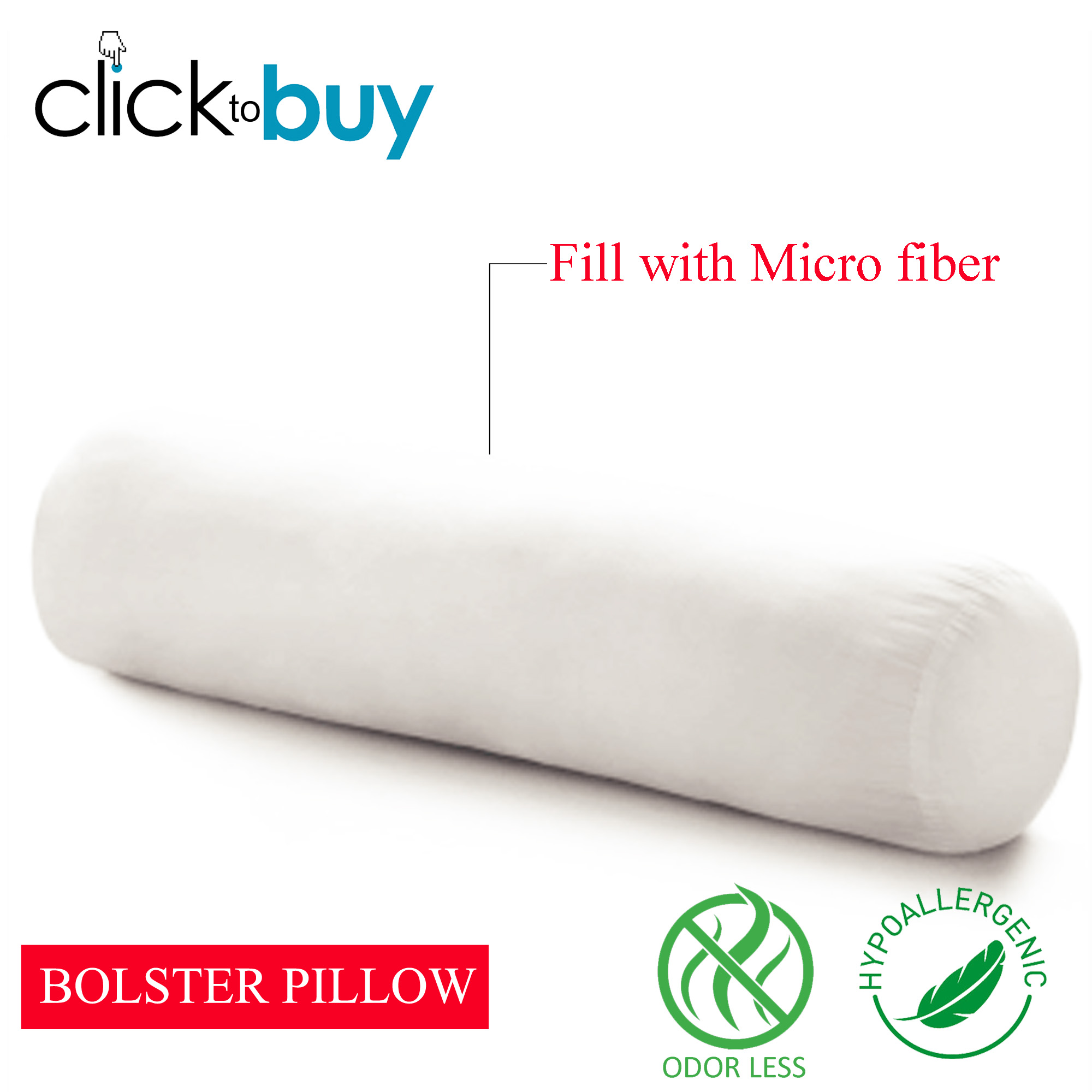 Bolster Pillow White Big Size 8" x 36" Fill with Micro Fiber hot dog pillow Lazada PH