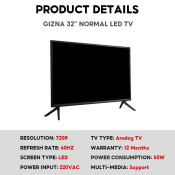 GINZA 32" LED TV Sale - Ultra-slim Flatscreen