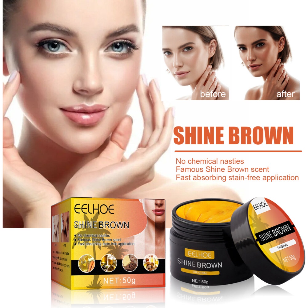 EELHOE Shine Brown Tanning Cream Body Bronzer Self-tanning Beach Sexy ...