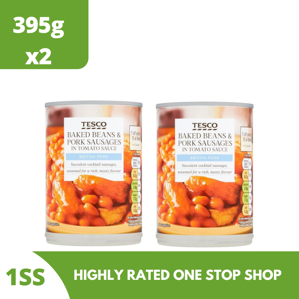 Tesco Baked Beans & Pork Sausages In Tomato Sauce 395g Set of 2 Lazada PH