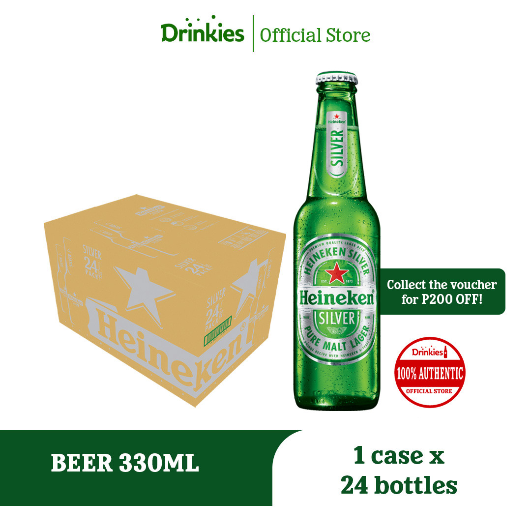 Heineken Silver Beer 330mL Bottle 24Pack [Pure Malt Lager] Lazada PH