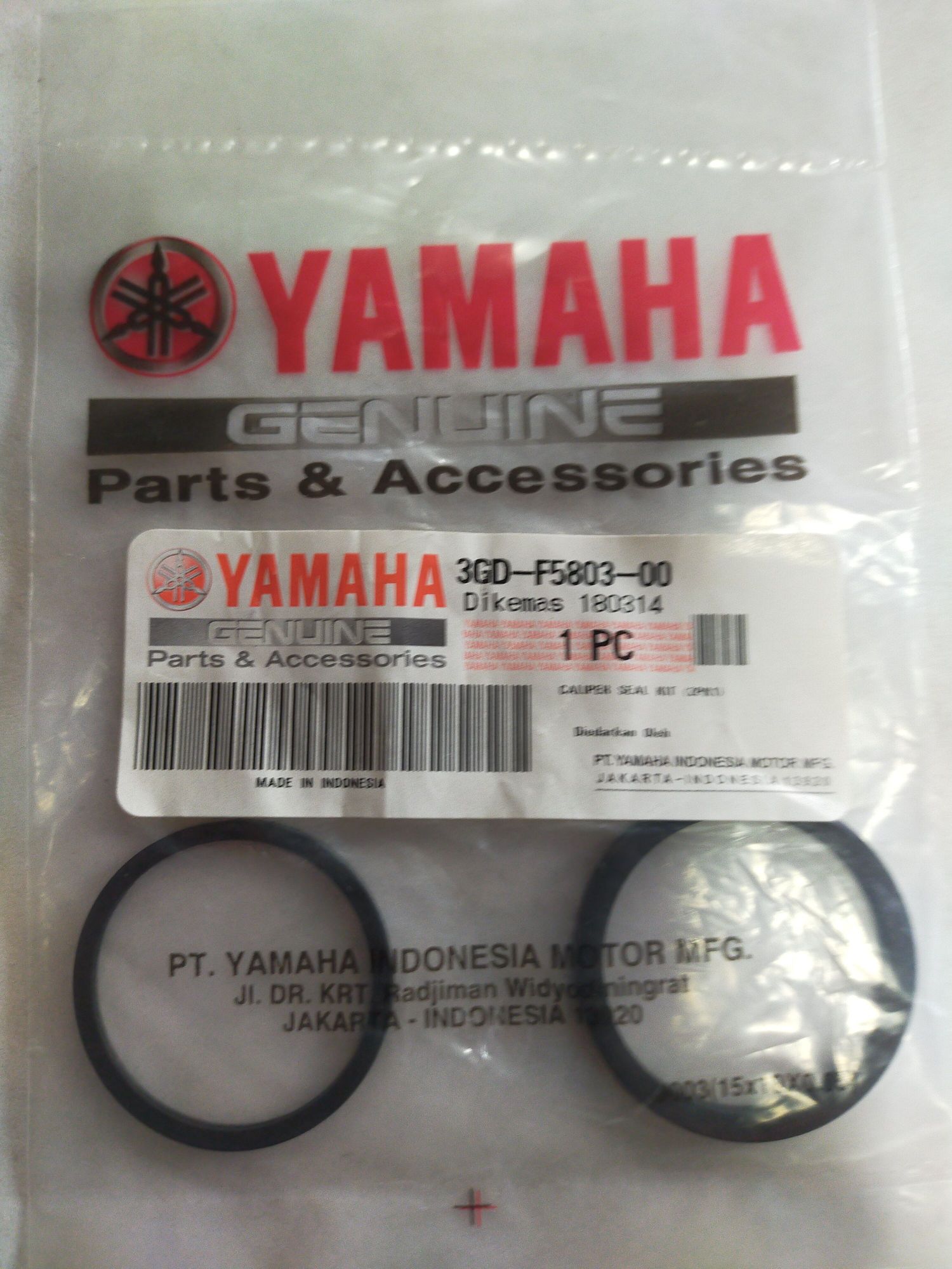 YAMAHA YZF R15 TFX150 CALIPER SEAL KIT ORING FRONT 3GDF58030000