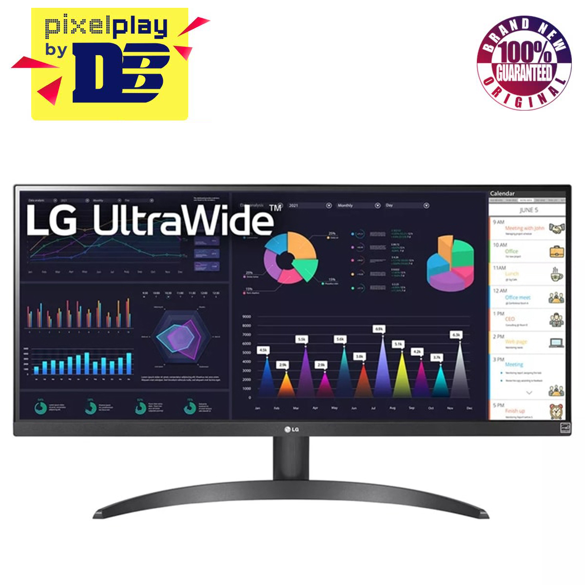 LG 29WQ500-B 29” Ultrawide FHD 100Hz 5ms GTG HDR10 IPS Monitor With AMD ...