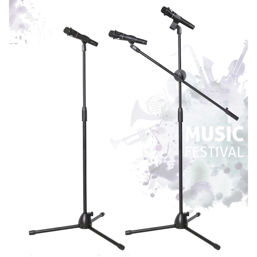 Metal Microphone Stand 360° Heavy Duty Adjustable Collapsible Tripod