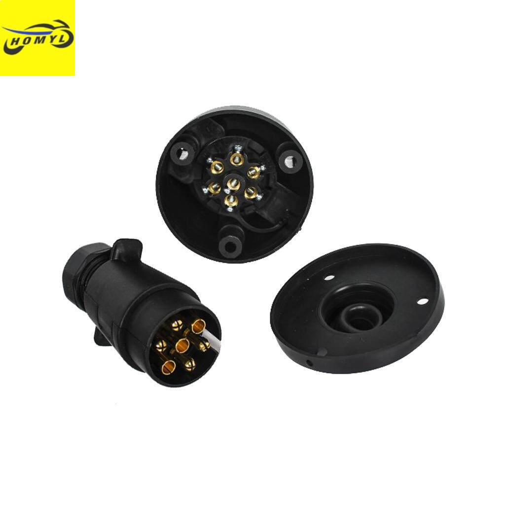 Homyl 2 Pieces 7Pin Trailer Car Truck Caravan Plug Adapter Towbar