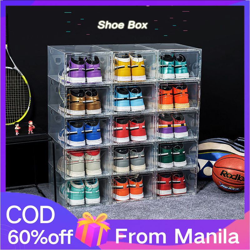 XL Size Shoebox Organizer Foldable Drawer Clear Case Stackable Shoes