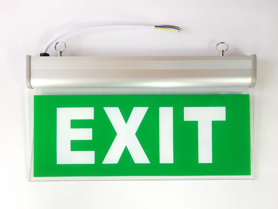 Automatic Fire Safety Double Sided Green Pictogram Led Emergency Exit ...