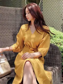 lazada yellow dress