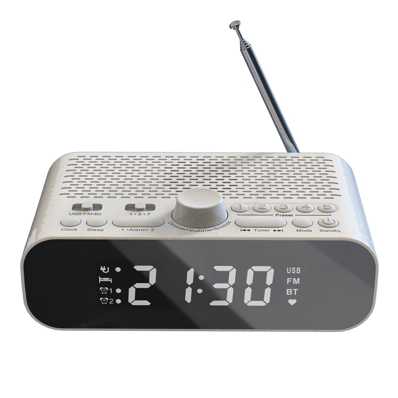 FM Clock Radio with Bluetooth Streaming Play LED Display Dual Alarm