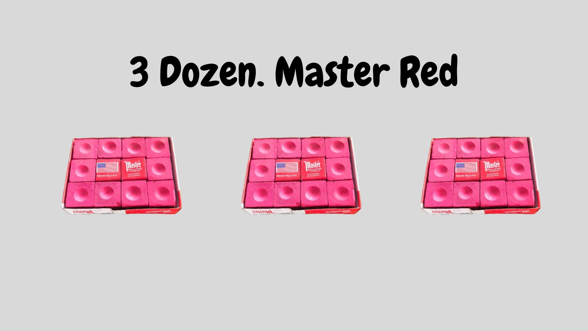 3 Dozen. Master Red Billiard Cue Chalk / Tisa Para sa Tako ng Bilyaran