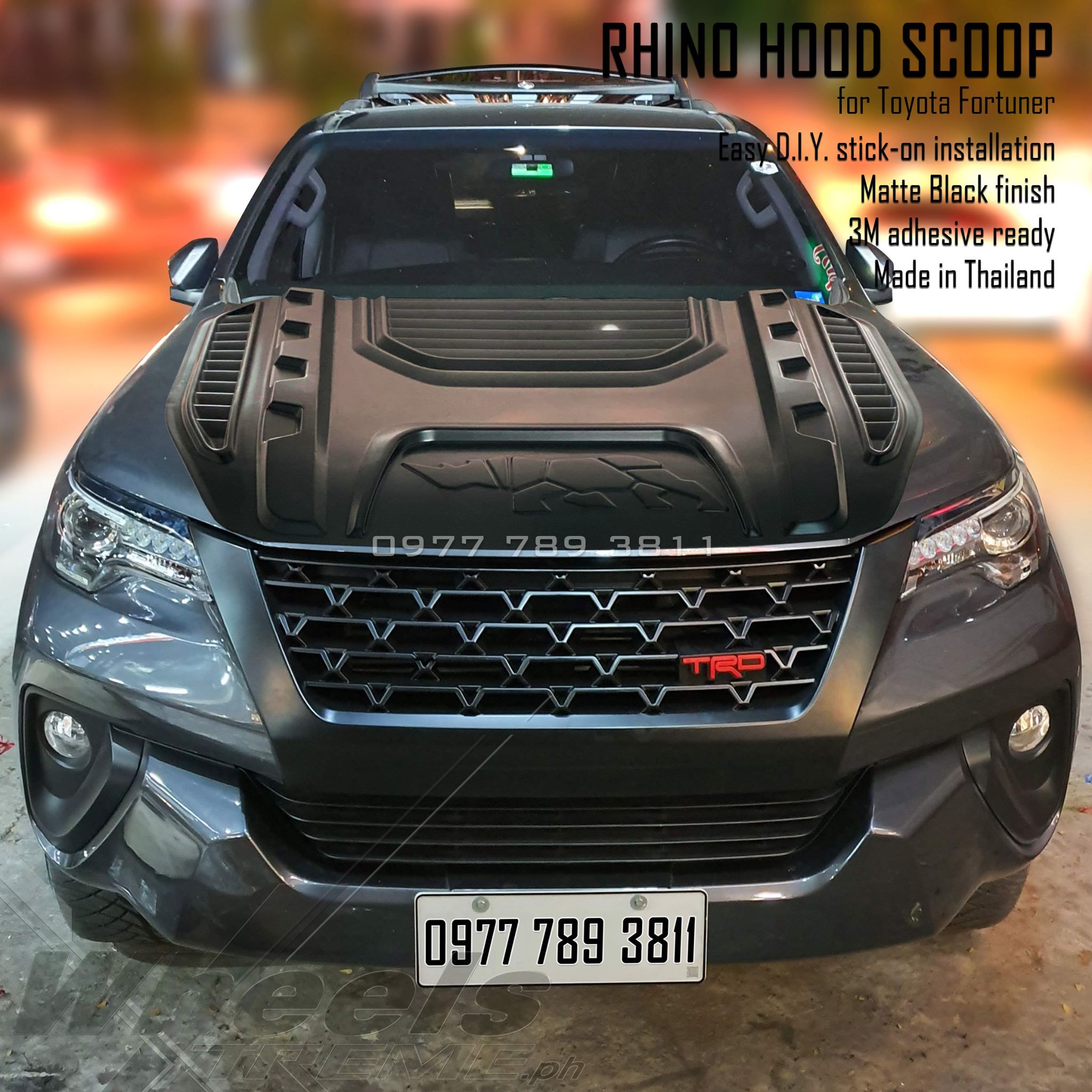 Toyota Fortuner 2016-2020 Hood scoop rhino thailand made Matte 