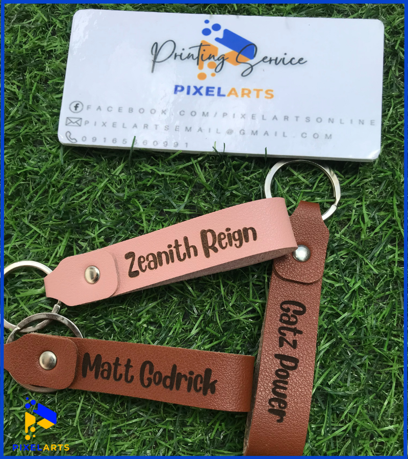 Personalized Laser Engraved Leather Keychain
